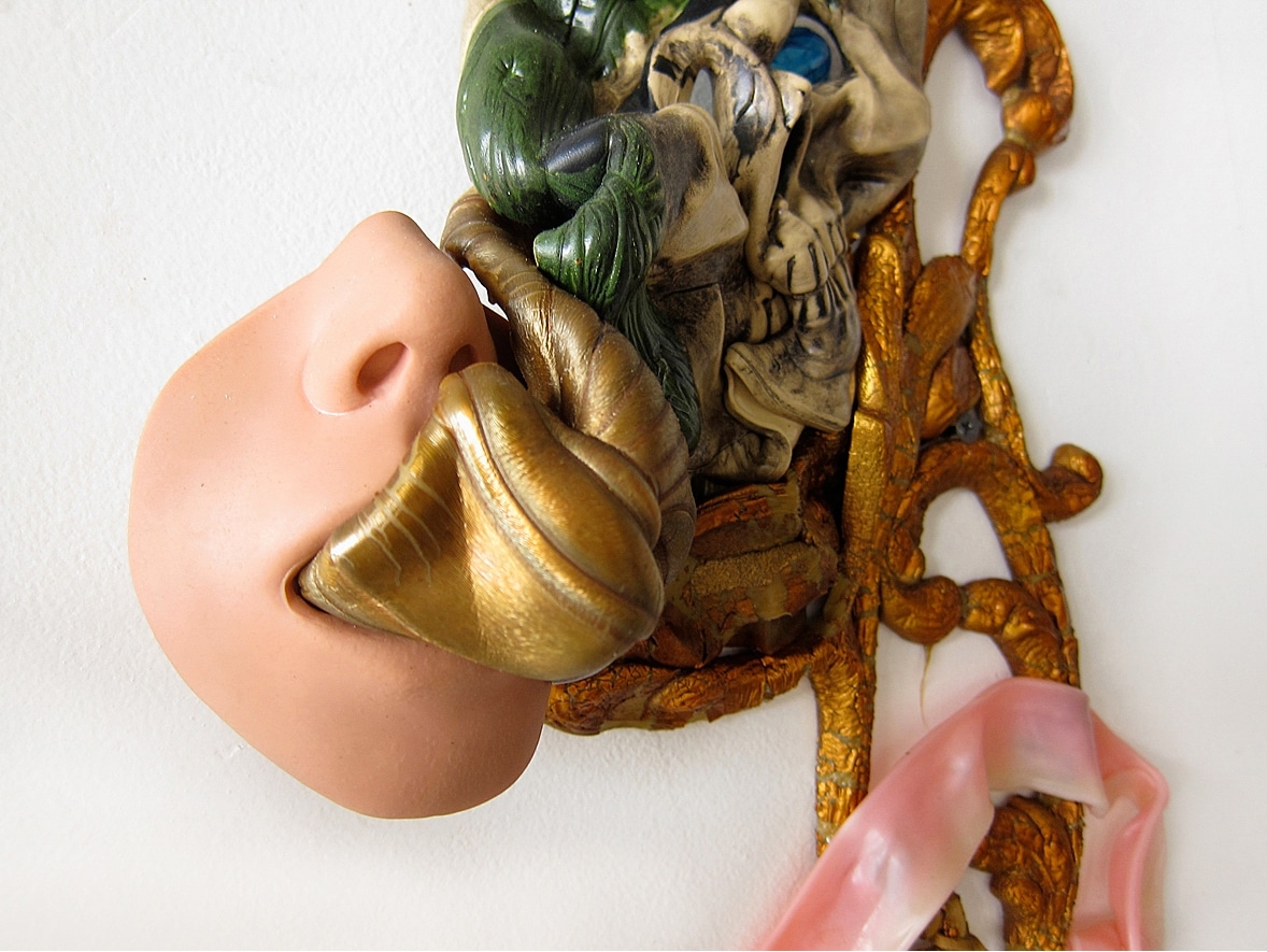 I'LL BE THE ONE TO WATCH YOU FALL_______melted plastic, rubber, glass crystal 34X 26X 7 cm / 2011