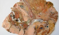 MIRROR MIRROR ON THE WALL_______melted plastic, mirror parts / 54 x 64 x 1 cm / 2011