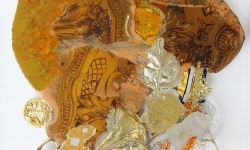WAKE INITIATED LUCID DREAM GOLD_______melted plastic / 71 x 50 x1 cm