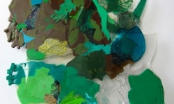 DELIRIUM GREEN_______melted plastic / 43 x 46 x 1 cm