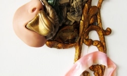 I'LL BE THE ONE TO WATCH YOU FALL_______melted plastic, rubber, glass crystal 34X 26X 7 cm / 2011