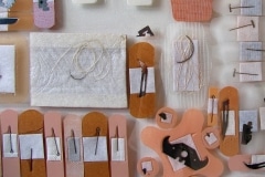 LOVE as a LIST OF VICARIOUS EDGES Series_______surgical scalpels, blades, pins, razors, bandages / various sizes / 2006 — 2010