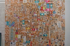 LOVE as a LIST OF VICARIOUS EDGES Series_____MURDERME / DAMIEN HIRST Collection / surgical scalpels, blades, pins, razors, bandages / 170x170 cm/ 2009