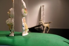 HOPPING HILLS, THE PHARMACEUTICAL LANDSCAPE_______pill bottles melt into the form of Easter Bunnies, wood, foam / 250X 300X 150 cm / 2009