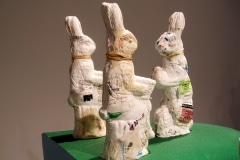 HOPPING HILLS, THE PHARMACEUTICAL LANDSCAPE_______pill bottles melt into the form of Easter Bunnies, wood, foam / 250X 300X 150 cm / 2009