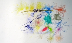040_____ink blown onto paper with power tool blower