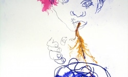 jody_____mimeograph carbon, alcohol, ink on paper