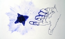 098____mimeograph carbon, alcohol, ink on paper