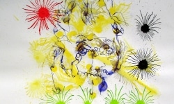 021____mimeograph carbon, alcohol, ink on paper