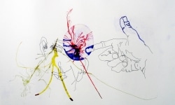 030____mimeograph carbon, alcohol, ink on paper