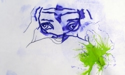 097_____mimeograph carbon, alcohol, ink on paper