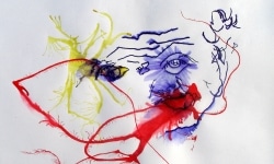 020_____mimeograph carbon, alcohol, ink on paper