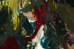 NIGHT TIME SPLIT FROM NECK TO NIPPLE_______heated and pressed mixed plastic / 42X45 cm / 2008