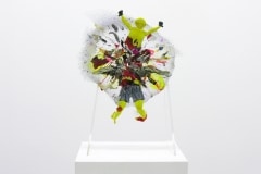 YELLOW MAN EXPLODES AS HIS FAMILY SIPS TEA_____heated and pressed mixed plastic / 30X30X1 cm / 2008