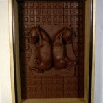 TWO FRIENDS SLEEPING_______fetal goat cast in chocolate / 1990