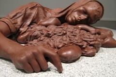 ON THE ROAD TO HEAVEN THE HIGHWAY TO HELL _______remnants of the suicide bomber / chocolate / 75X30X88 cm / 2008