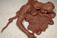 ON THE ROAD TO HEAVEN THE HIGHWAY TO HELL _______remnants of the suicide bomber / chocolate / 75X30X88 cm / 2008