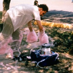 BANDAGED_______performance, cotton candy machine / 1995 / San Ygnacio Texas