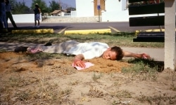 BANDAGED_______performance, cotton candy machine / 1995 / San Ygnacio Texas