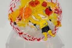 THREE VIRGINS IN PARADISE_______melted plastic / 44 x 46 x 1cm / 2012
