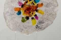 ZIPPO FLOWER AND DEFORMATION OF SACRED WORDS_______melted & pressed plastic with sacred texts inscriptions, 50X1 cm / 2012