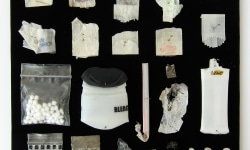 MOTH COLLECTION_______debris from heroin and crack use / various sizes / 2011
