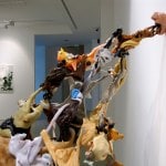WILD HORSES COULDN'T DRAG ME AWAY_______ 190 x 120 x 130 cm / melted plastic horses, rubber