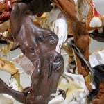 WILD HORSES COULDN'T DRAG ME AWAY_______ 190 x 120 x 130 cm / melted plastic horses, rubber