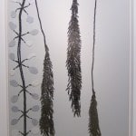 THE DANGER IS ALL MINE_______three panels 122 x 200 cm each, scalpel blades, melted pill bottles on aluminum composite panel
