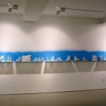 PHARMACEUTICAL LANDSCAPE_______30 x 500 cm / melted pill bottles in the form of Easter bunnies, glass
