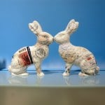 PHARMACEUTICAL LANDSCAPE_______30 x 500 cm / melted pill bottles in the form of Easter bunnies, glass