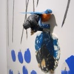 BLUE BIRD SYNDROME: TWILIGHT_______90 x 122 cm, scalpel blades, melted plastic on aluminum composite panel / Detail