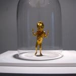 IF JESUS HAD BEEN AN ABORTION HOW HAPPY WE WOULD BE_______15 x 7 x 4 cm, 24 karat gold plated cast bronze / 2009 / Edition of 3 + 1 AP