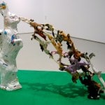 NAUSEA FROM THE SIDE EFFECTS SERIES_______62 x 82 x 25 cm / melted pill bottles and plastic horses