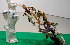 NAUSEA FROM THE SIDE EFFECTS SERIES_______62 x 82 x 25 cm / melted pill bottles and plastic horses
