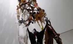 WILD HORSES COULDN'T DRAG ME AWAY_______ 190 x 120 x 130 cm / melted plastic horses, rubber
