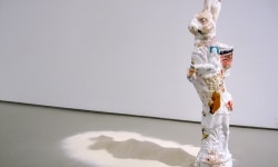 WHITE NIGHTS_______melted pill bottles in the form of Easter bunny, flour