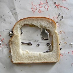 MERCURY FOR BREAKFAST_______mercury, bread / installation 2018