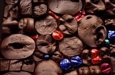 EVISCERATION OF WAITED MOMENTS. AMERICAN MORGUE CHOCOLATES______________impressions from wounds cast in dark chocolate / 44X48X8 cm