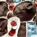 UNIDENTIFIED. RUSSIAN MORGUE CHOCOLATES_______impressions from wounds cast in dark chocolate / 44 X 48X 8 cm / 1994