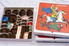 UNIDENTIFIED. RUSSIAN MORGUE CHOCOLATES_______impressions from wounds cast in dark chocolate / 44 X 48X 8 cm / 1994