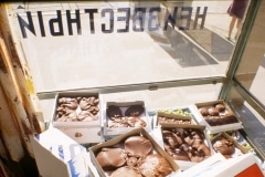 MORGUE CHOCOLATES_______installation in information kiosk / Moscow Russia 1993