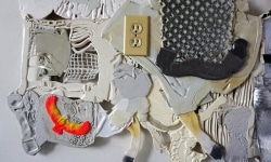 DRUNK OFF MY SHITTING, SNEEZING LADY I DID TUMBLED / mixed media, plastic / 2018 / Detail