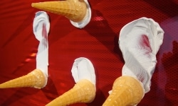 I'VE WAITED FOR YOU TOO LONG / road sign, ice-cream cones, silicon