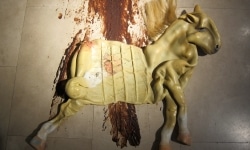 CHOCOLATE ROAD IM LEAVING BEHIND_______installation / chocolate syrup / plastic