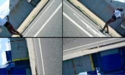 SPIN CITY / video projection, camera mounted on the wheel of the car/ 8 min