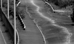 SNOWSHOES_______ an ongoing performance, snowshoes containing white flour are leaving marks while walking in different cities / SEATTLE / 1990 —